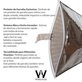 Kit 24 Wine Skins Fume Para Transporte de Garrafas de Vinho Em Segurança