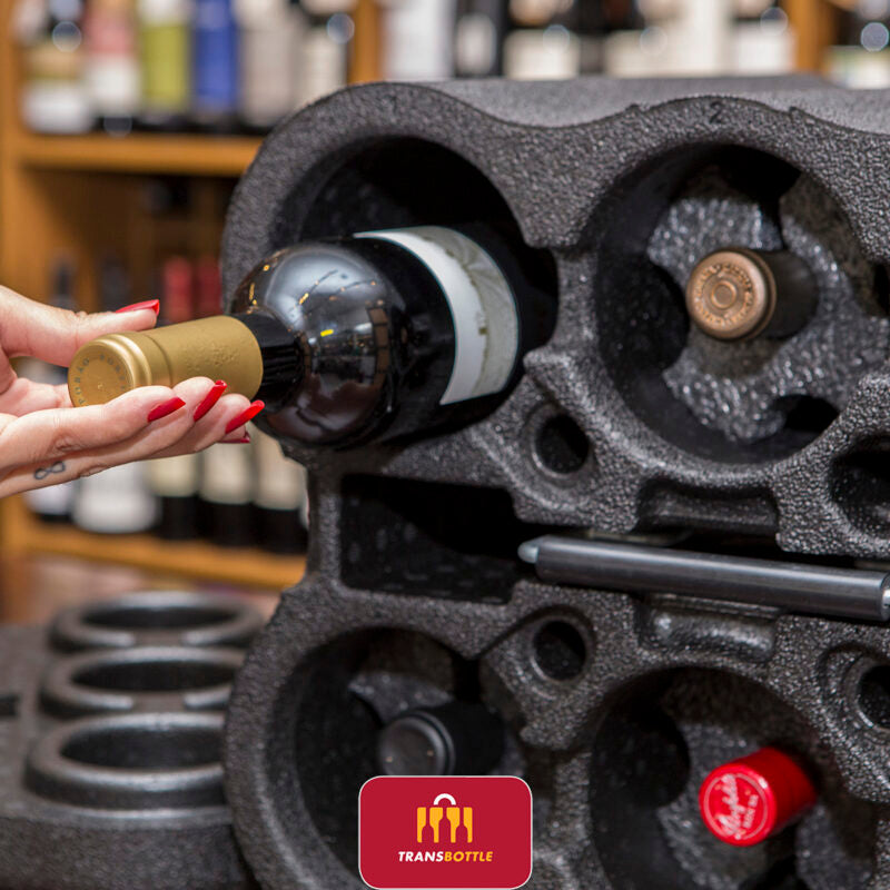 Case de Proteção de Garrafas de Vinho e Cadeado em Tecido Vermelho Inviolável TSA